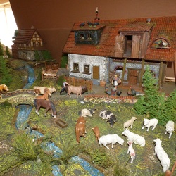 Bauernhof mit Massefiguren